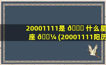 20001111是 🐘 什么星座 🌼 (20001111阳历是什么星座)
